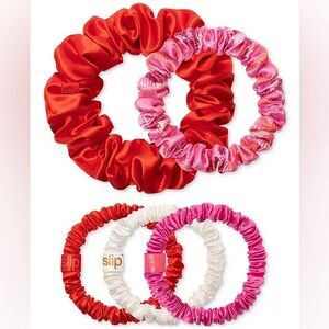 Slip 5-Pc. Pure Silk Assorted Scrunchie Cracker Set - Scarlet